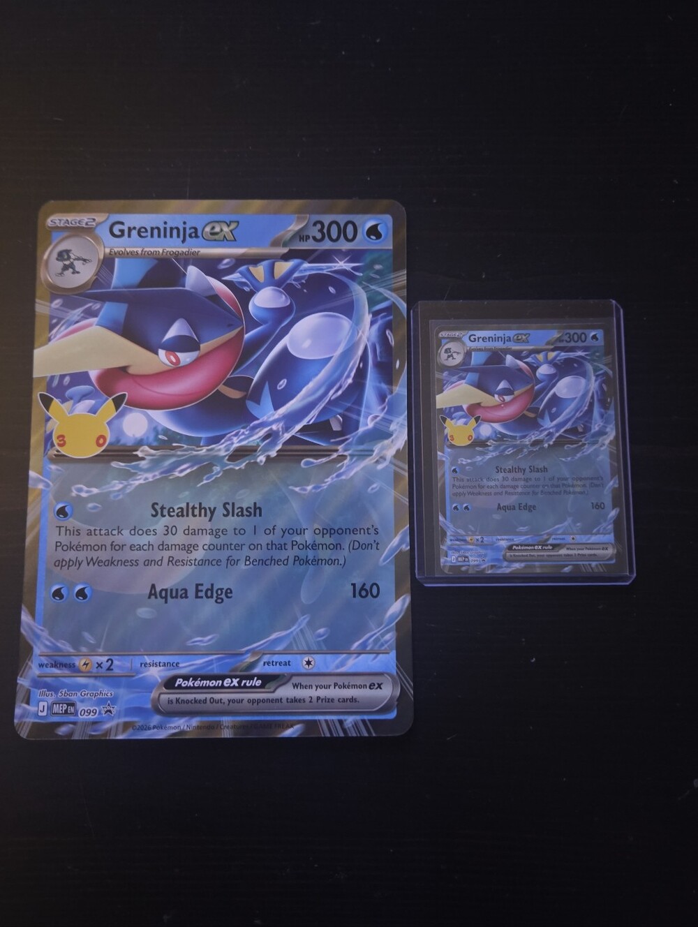 New! 💫 Pokemon 30th Anniversary 💫 Greninja EX Jumbo & EX Promo Cards